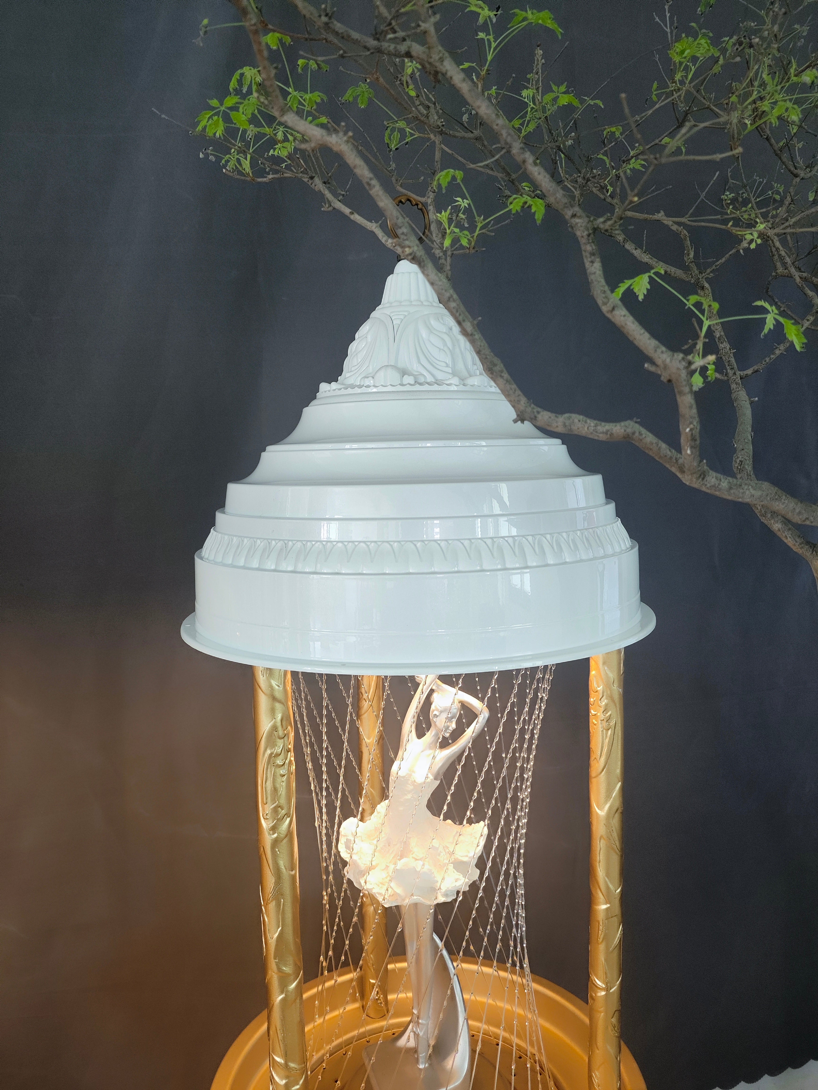 70s Cinnamon Rain Lamp, Retro Oil Rain Lamp– Ballet-dancer – Rainfall  lamp，Vintage Table lamp,  Suitable for bedrooms, Living Rooms and Stores