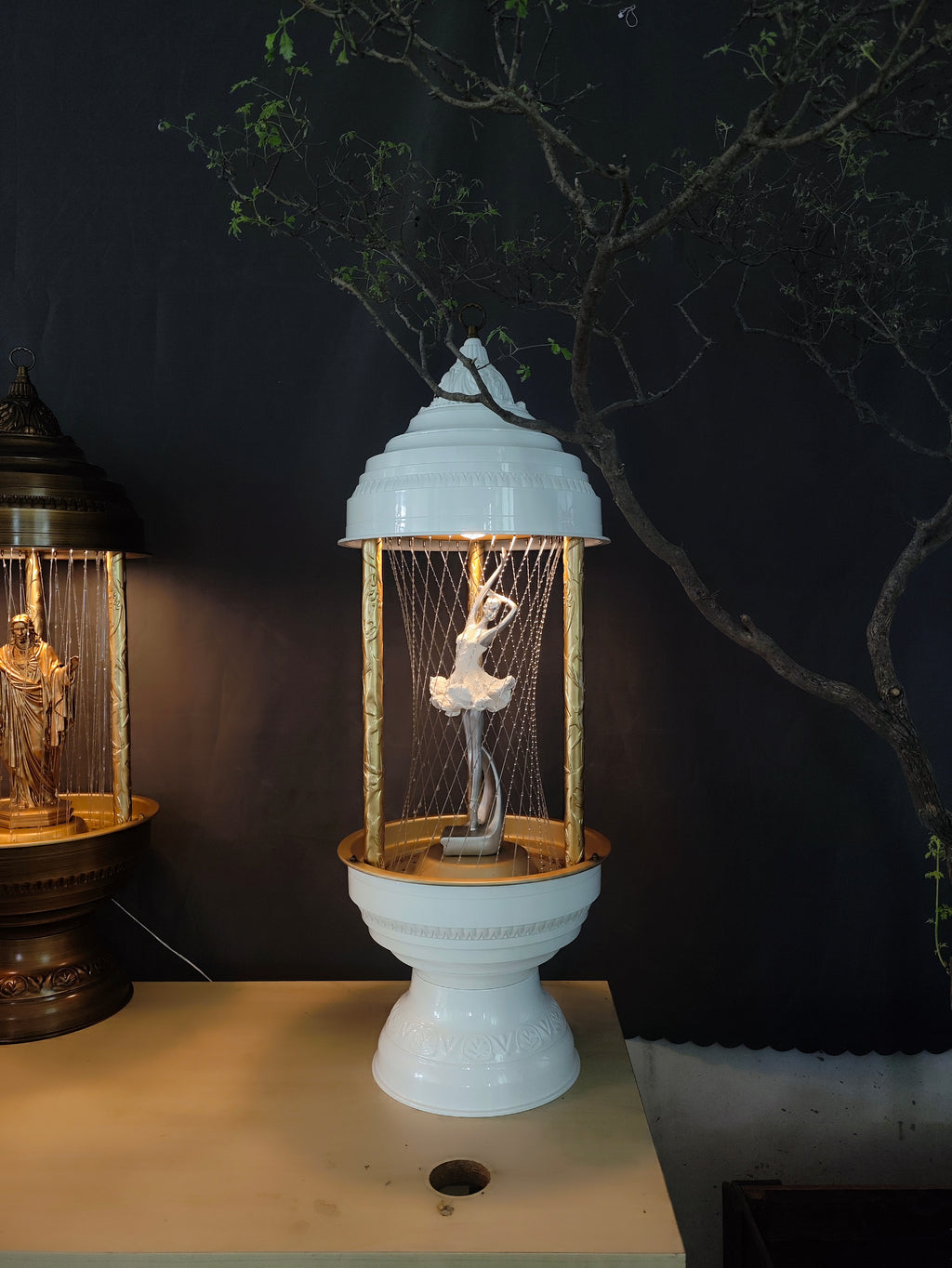 70s Cinnamon Rain Lamp, Retro Oil Rain Lamp– Ballet-dancer – Rainfall  lamp，Vintage Table lamp,  Suitable for bedrooms, Living Rooms and Stores