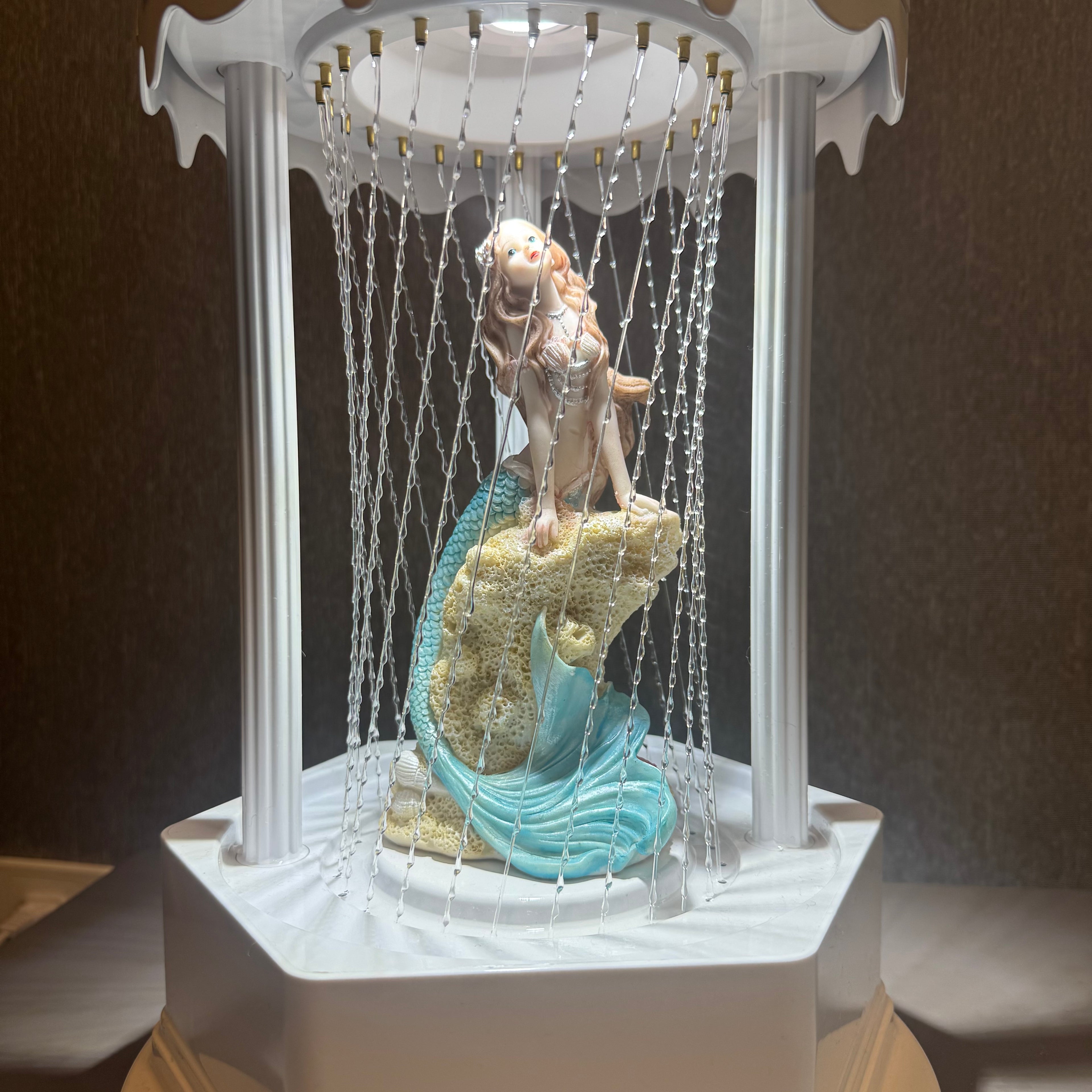 MINI Retro Oil Rain Lamp– Blue Mermaid– Rainfall Indicator lamp，Vintage Table lamp,  Suitable for bedrooms, Living Rooms and Stores