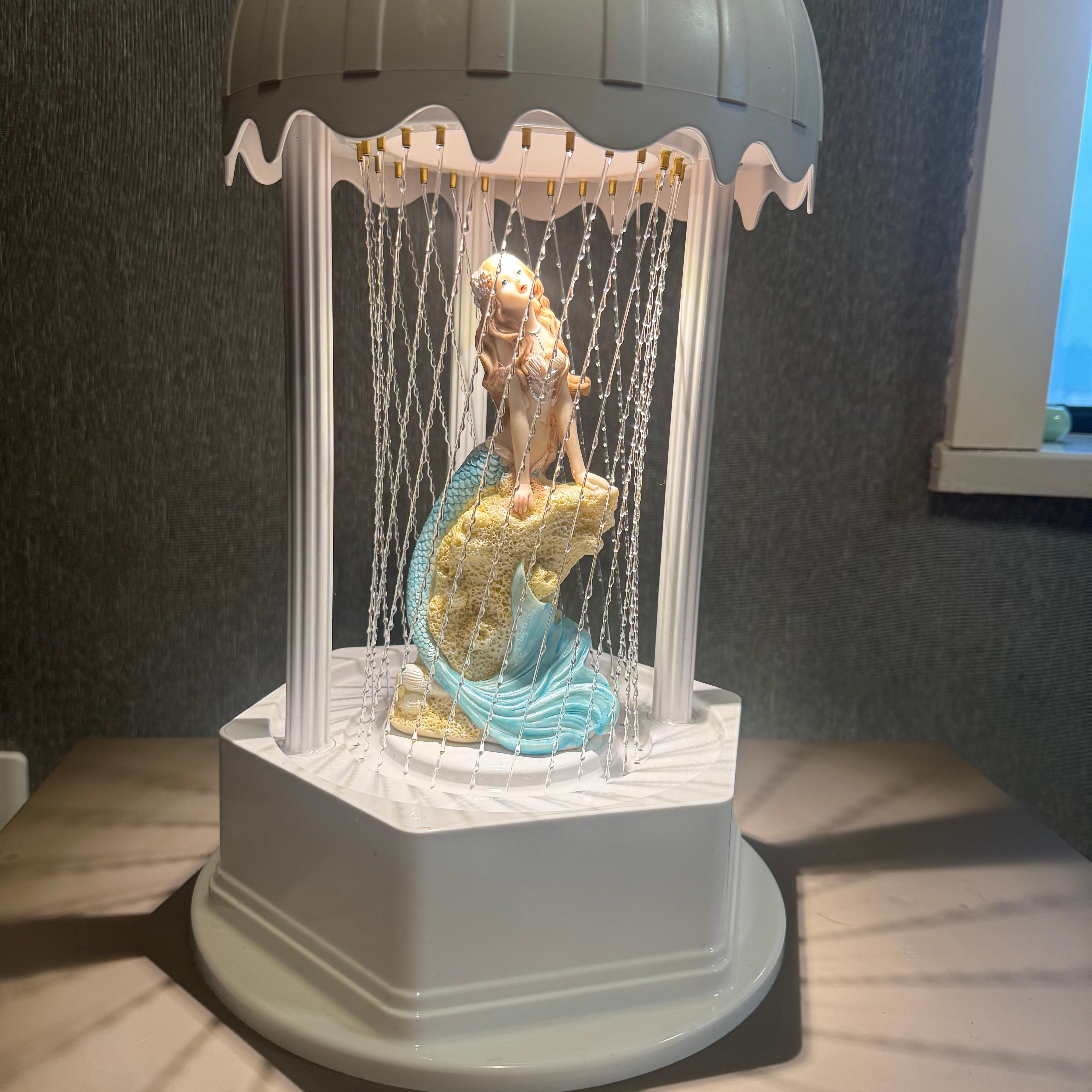 MINI Retro Oil Rain Lamp– Blue Mermaid– Rainfall Indicator lamp，Vintage Table lamp,  Suitable for bedrooms, Living Rooms and Stores