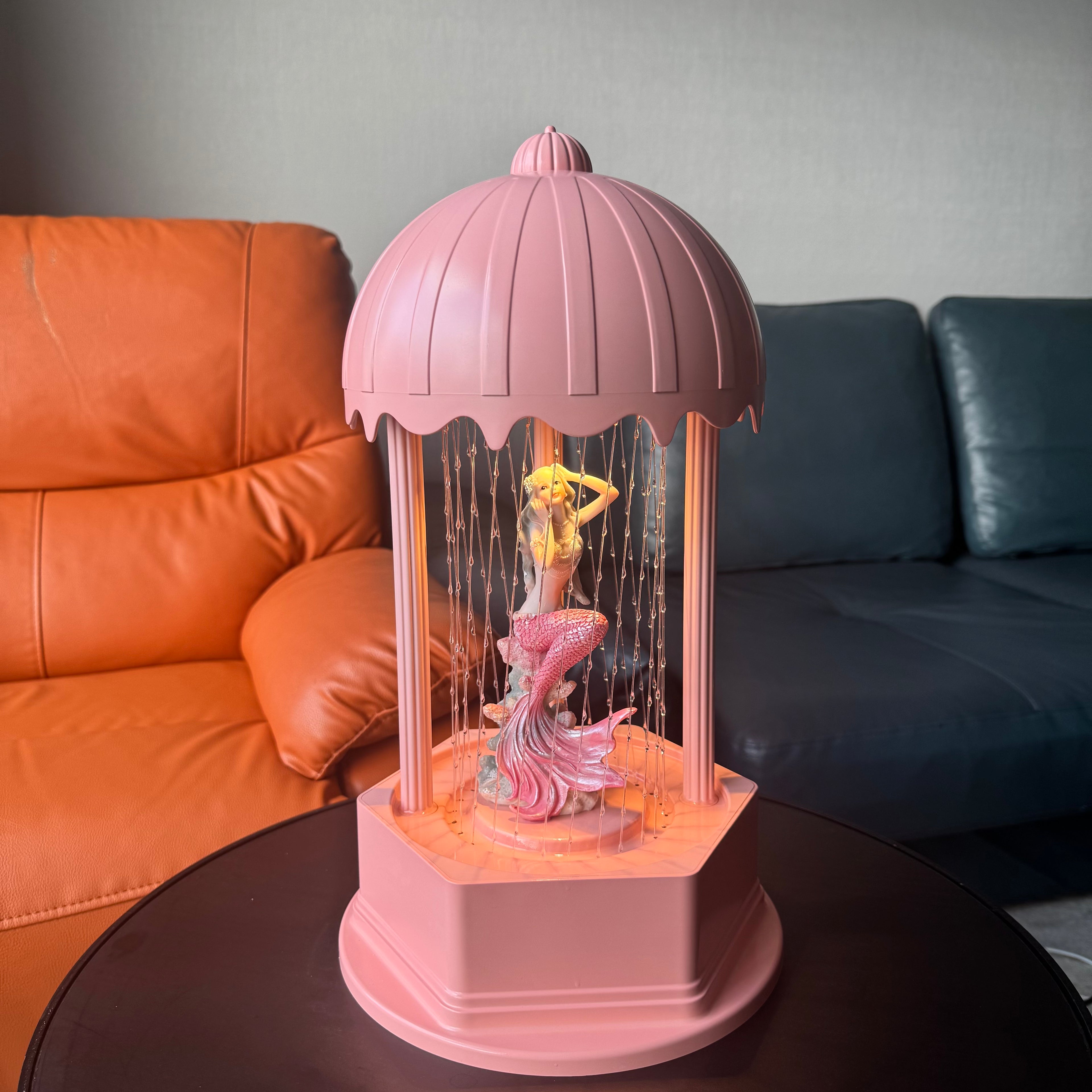 PINK MINI Retro Oil Rain Lamp– Lady Pink Mermaid– Rainfall Indicator lamp，Vintage Table lamp,  Suitable for bedrooms, Living Rooms and Stores