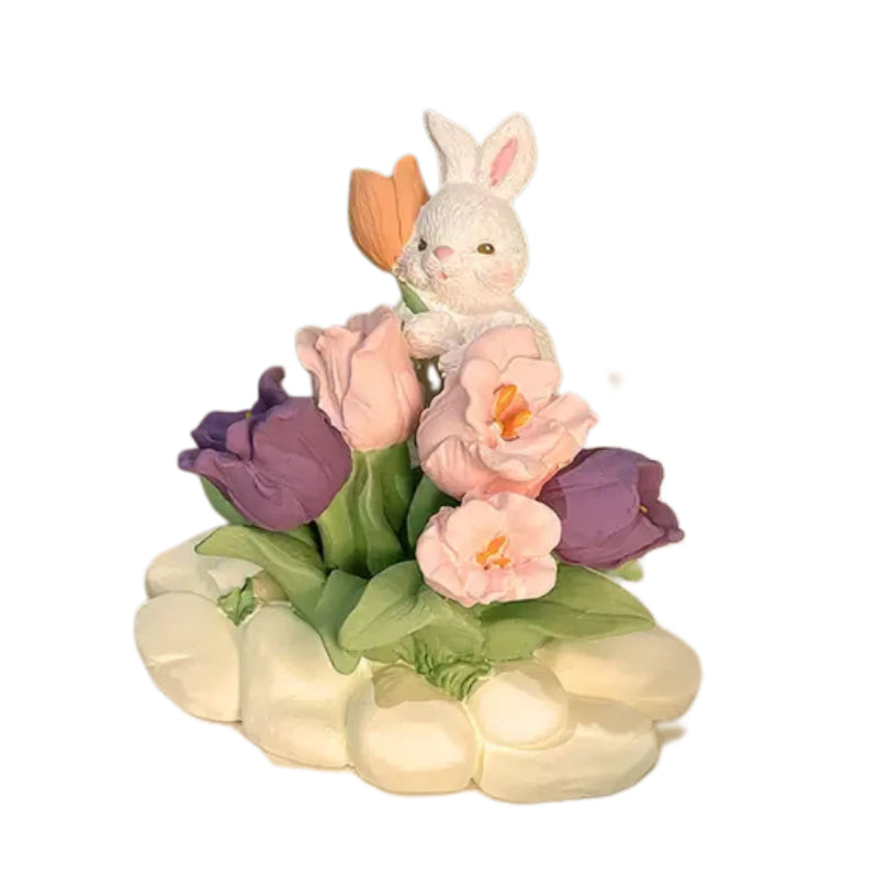 Easter Bunny Tulip Aromatherapy Stone, a small tabletop decoration, suitable for use as an in-car or home aromatherapy product
