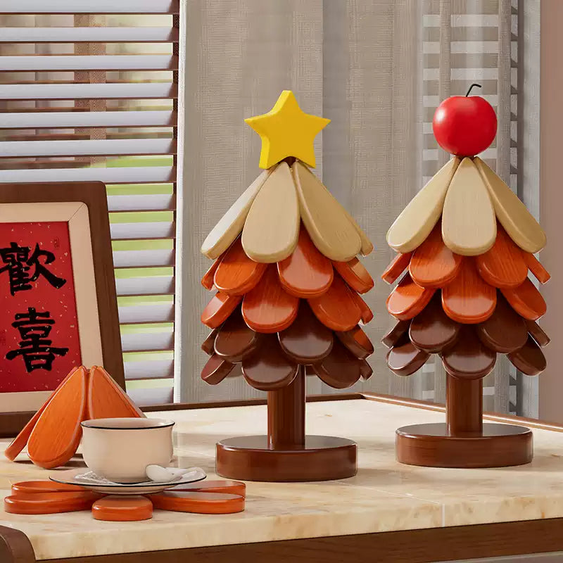 Christmas tree heat insulation pad, Christmas tree ornaments, heat insulation and anti-scald kitchen towel