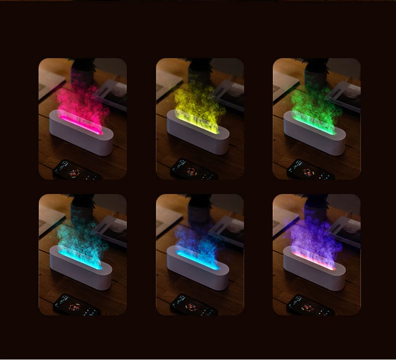 Flame aroma humidifier, large fog output, household silent indoor atmosphere lamp