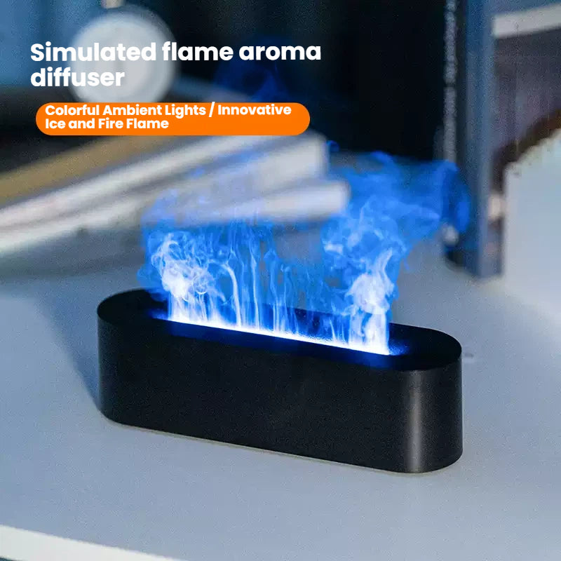 Flame aroma humidifier, large fog output, household silent indoor atmosphere lamp