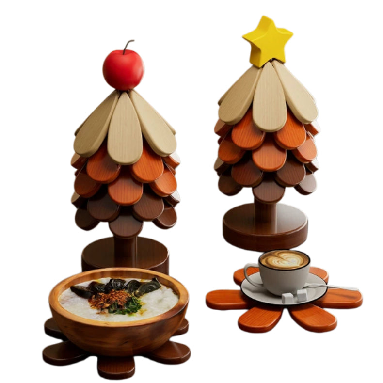 Christmas tree heat insulation pad, Christmas tree ornaments, heat insulation and anti-scald kitchen towel