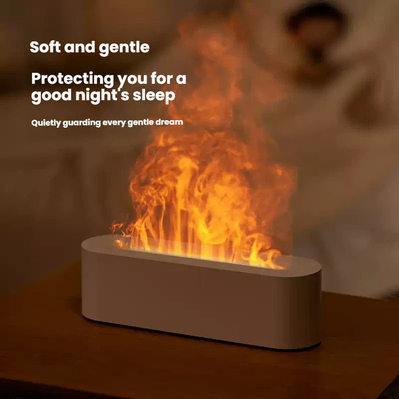 Flame aroma humidifier, large fog output, household silent indoor atmosphere lamp