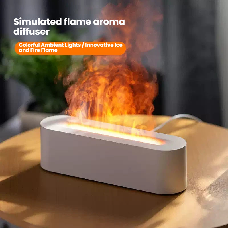 Flame aroma humidifier, large fog output, household silent indoor atmosphere lamp