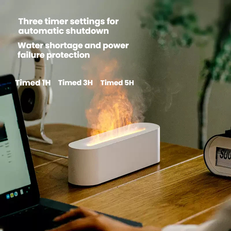Flame aroma humidifier, large fog output, household silent indoor atmosphere lamp